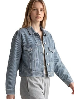 Gap Railroad Stripe Denim Icon Jacket